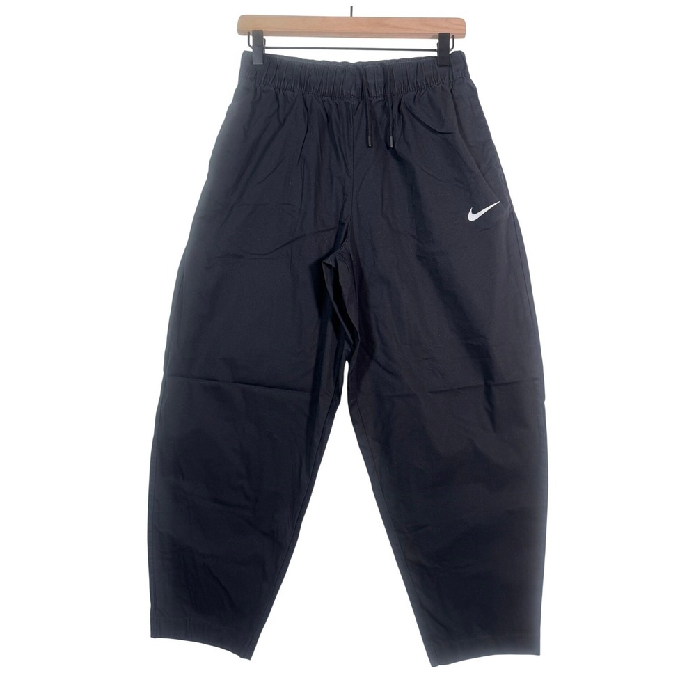 Nike Sportswear Essential High-Rise Woven Trousers Black Balloon Barrel Pants XS